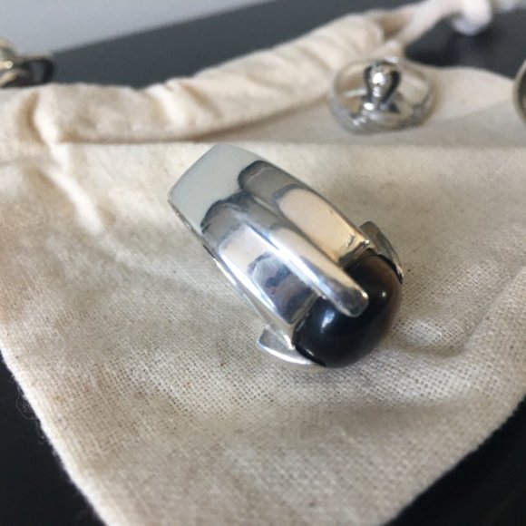 Pamela Love  sterling silver "dasha" ring with tiger's eye inlay - Picture 4 of 4